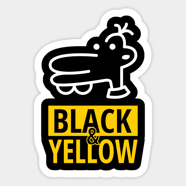 Manny Black & Yellow Sticker by ezral